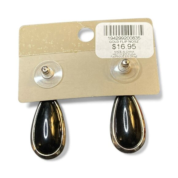 Chicos Convertible Gold Glitter & Pearl Drop Earrings -240 - Picture 2 of 2